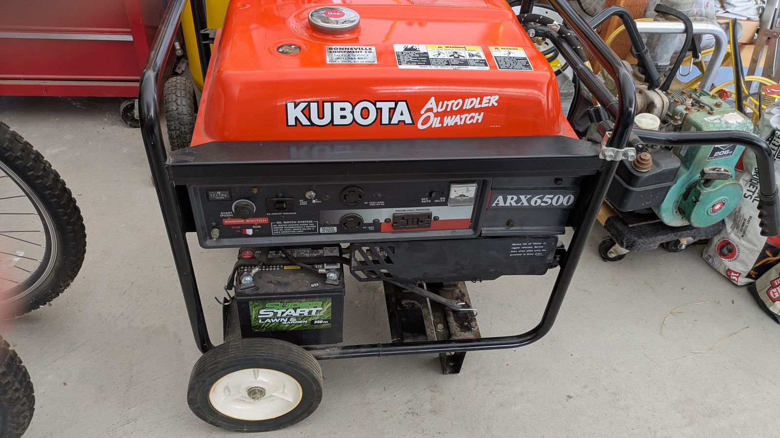 Kubota ARX6500 Industrial Generator 240/120V 13HP Kubota engine. Only 27 Hours!