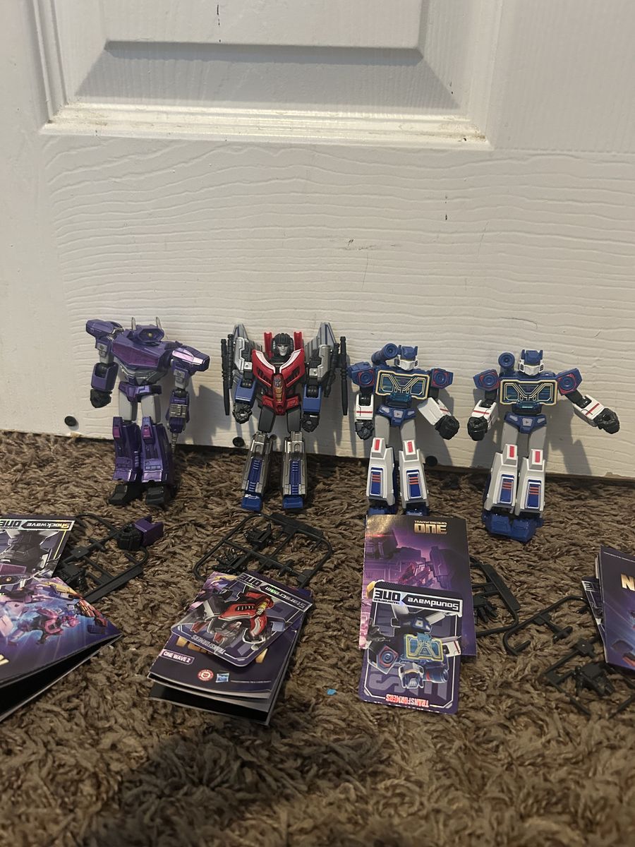 Transformers One Wave 2 Blokees Galaxy Class Starscream, Shockwave, and Soundwave (2x).