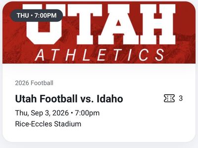 3 Utah Football vs. Idaho Tickets - Thu, Sep 3, 2026