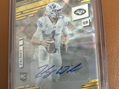 BYU Panini Prestige 2021 Zach Wilson Rookie Card Autograph Xtra Points New York Jets RC Hand Signed Auto *Rare* Yellow Version