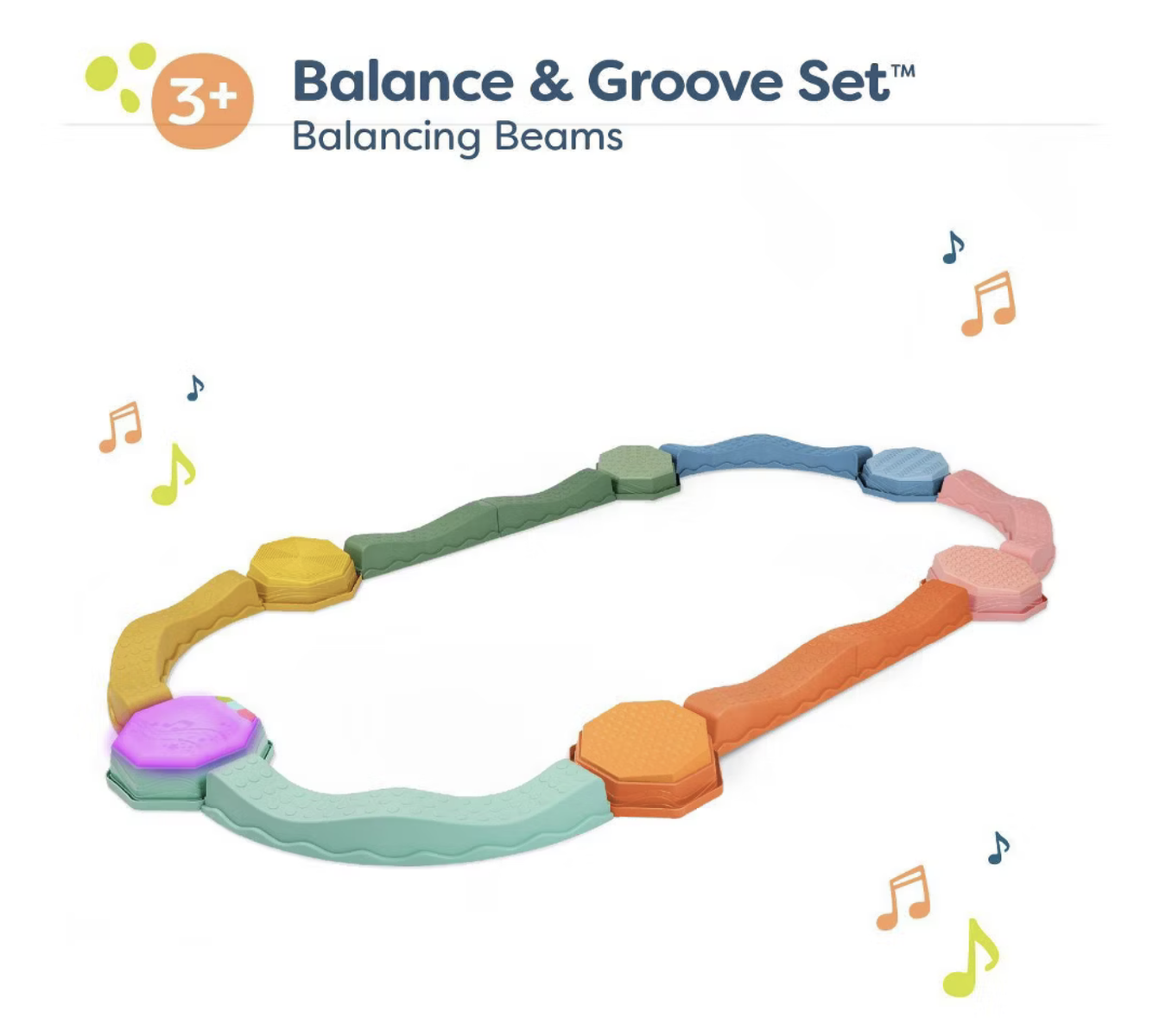 NEW B. toys Balance Beams – Balance & Groove Set Balance Board with Music & Lights