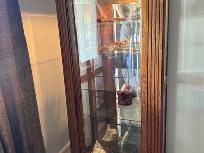 Wooden Glass Decor Cabinet