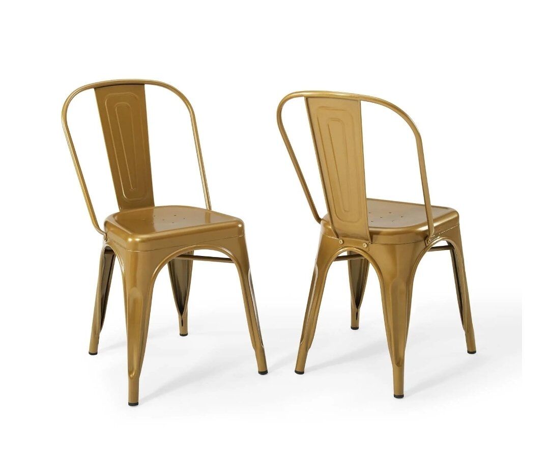 4 New Metro Café Chair- Gold