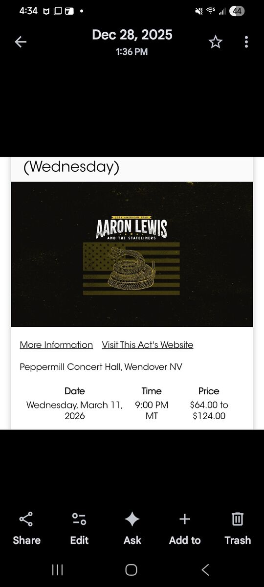 Aaron Lewis Tickets