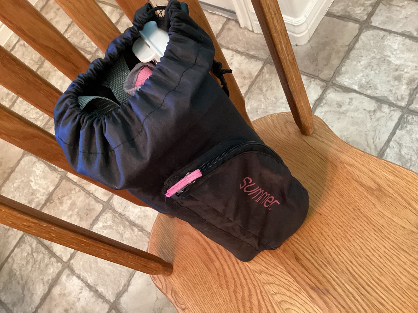 Summer Infant Pop N' Sit Portable Booster Seat - Pink, with Tray & Carry Bag