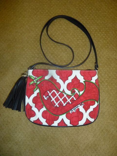 Red Purse/Shoulder Bag with Leather Tassel - New Brighton