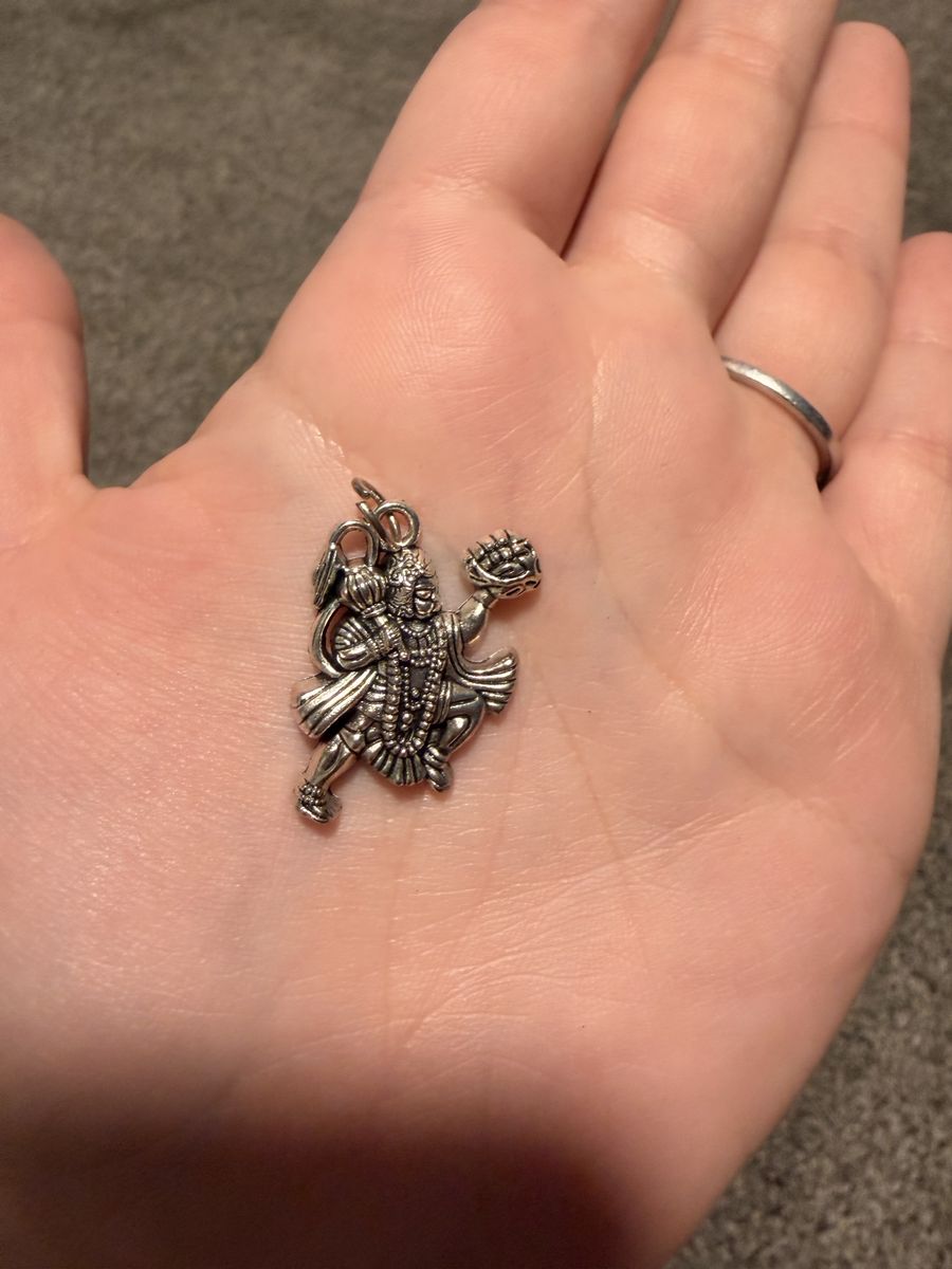 Hanuman Sterling Silver Charm Pendant