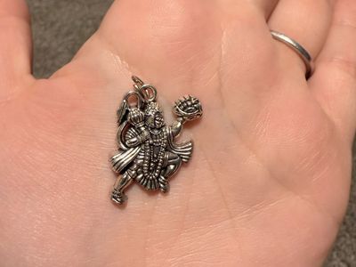 Hanuman Sterling Silver Charm Pendant