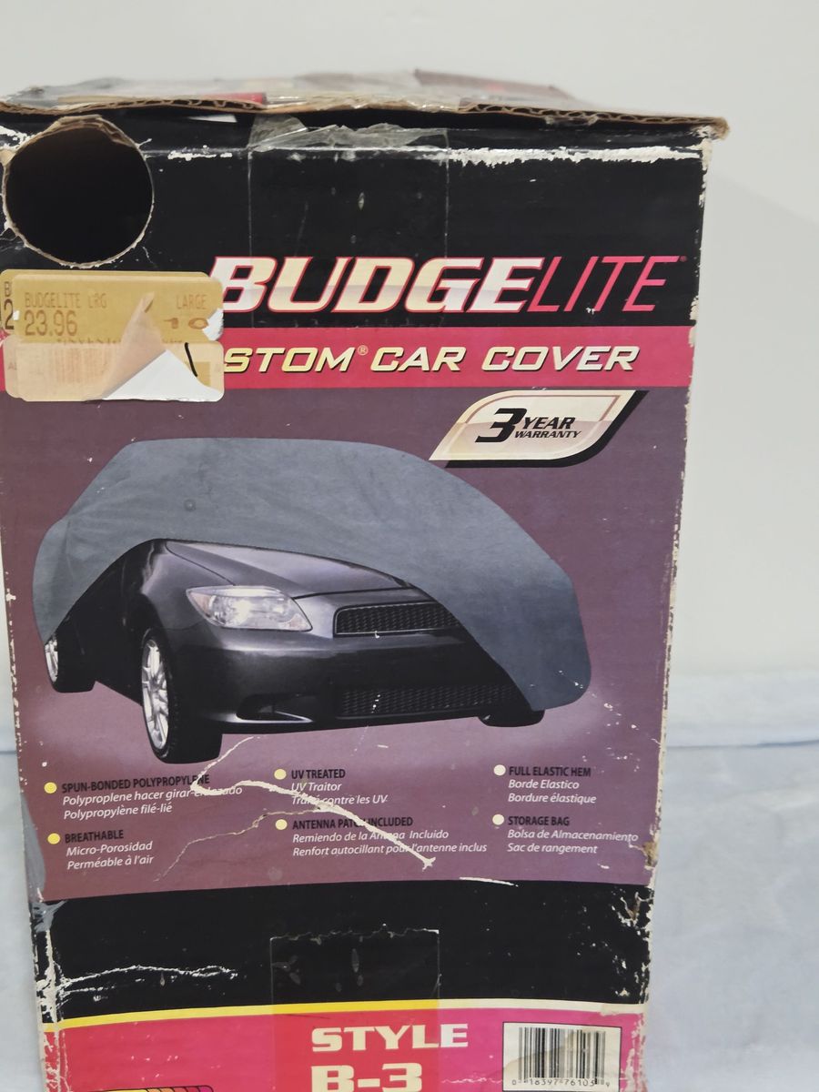 BUDGE LITEsemi-custom carcover size3 fits cars 14'3" to 15' 8" in length GREYCOLOR