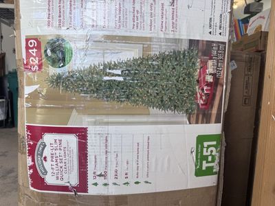 Holiday Time 12-Ft Pre-Lit Williams Slim Quick Set Pine Clear Lights