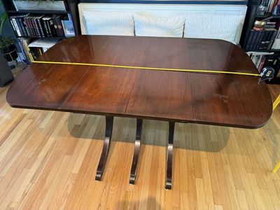 Vintage Extendable Wooden Dining Table with Multiple Leaves