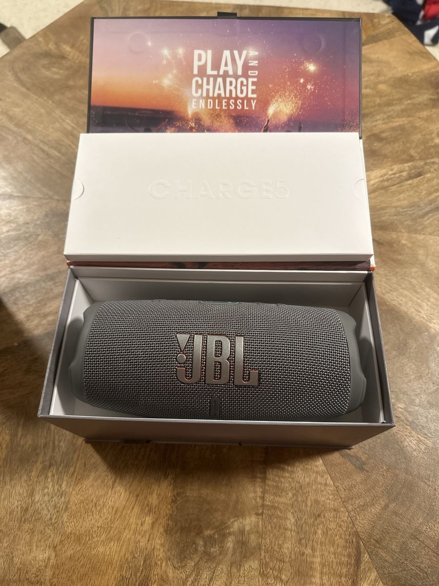 JBL Charge 5 Portable Waterproof Bluetooth Speaker - Gray