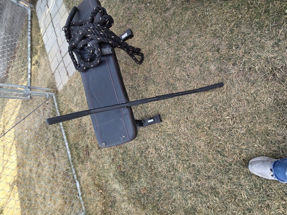 exercise rope and pull down bar