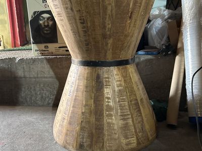 Rustic Wood Hourglass Side Table Or Accent Table