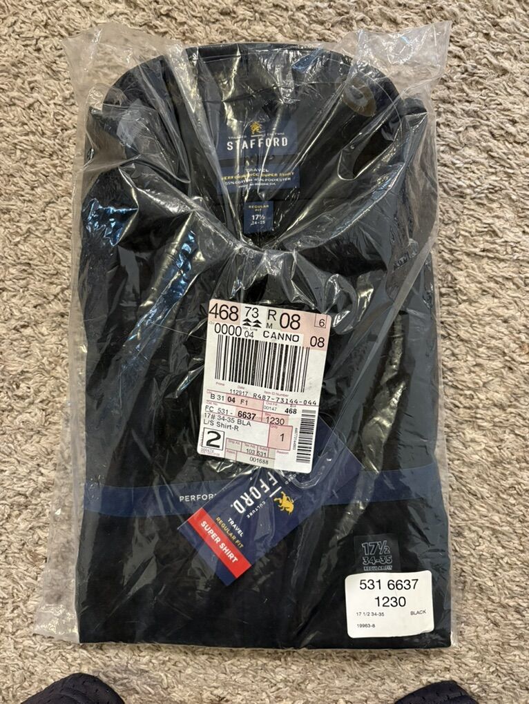 Stafford mens dress shirt 17.5/34-35