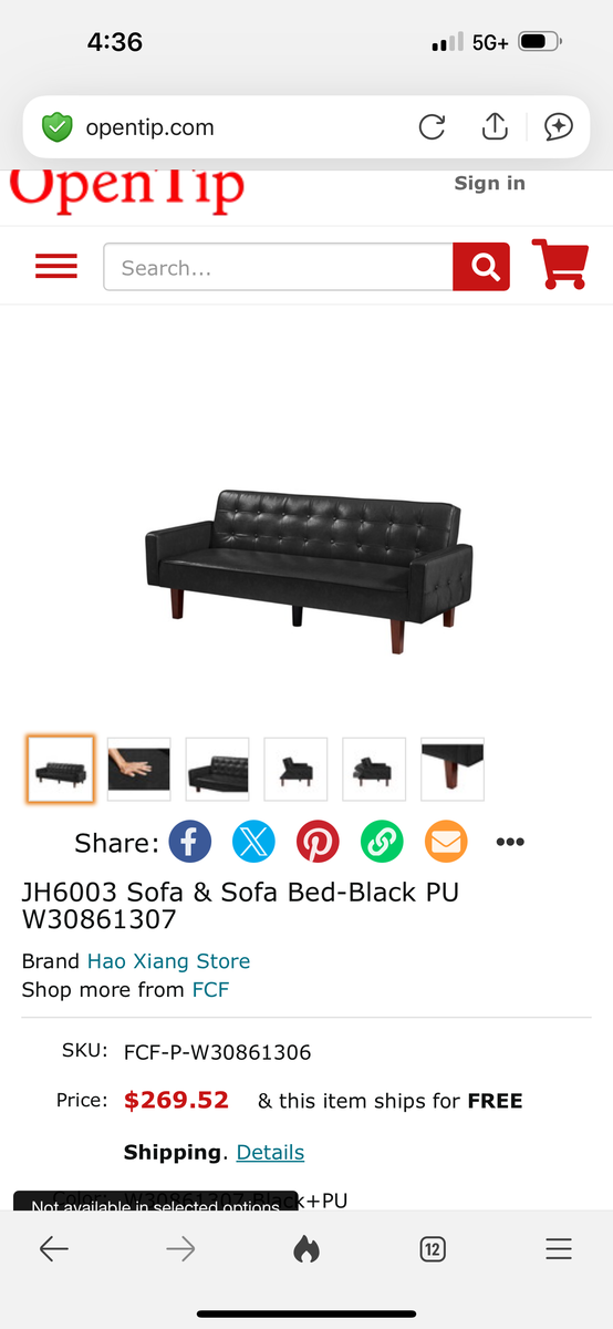 Brand new black sofa and sofa bed