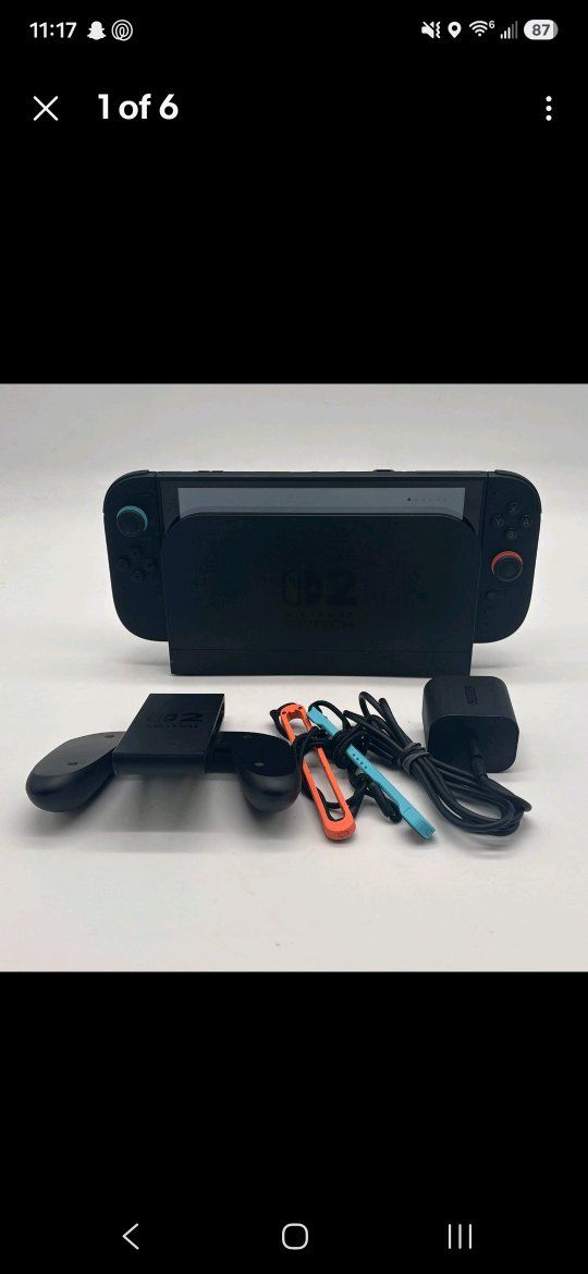 Nintendo Switch Console with Neon Red and Blue Joy-Con Controllers