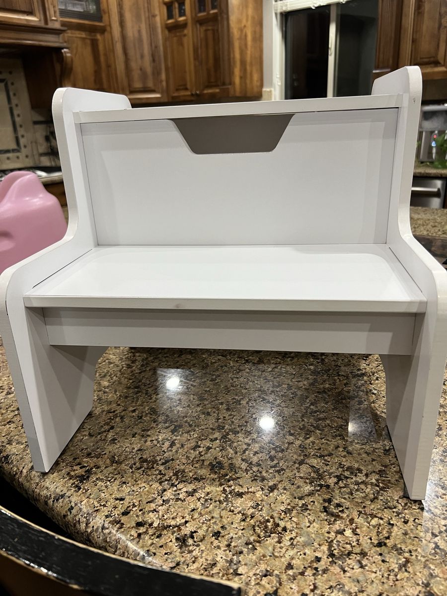 Melissa & Doug White Wooden Step Stool - Holds up to 100 lbs