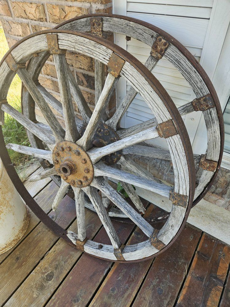 2 Antique Wagon Wheels