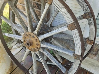 2 Antique Wagon Wheels