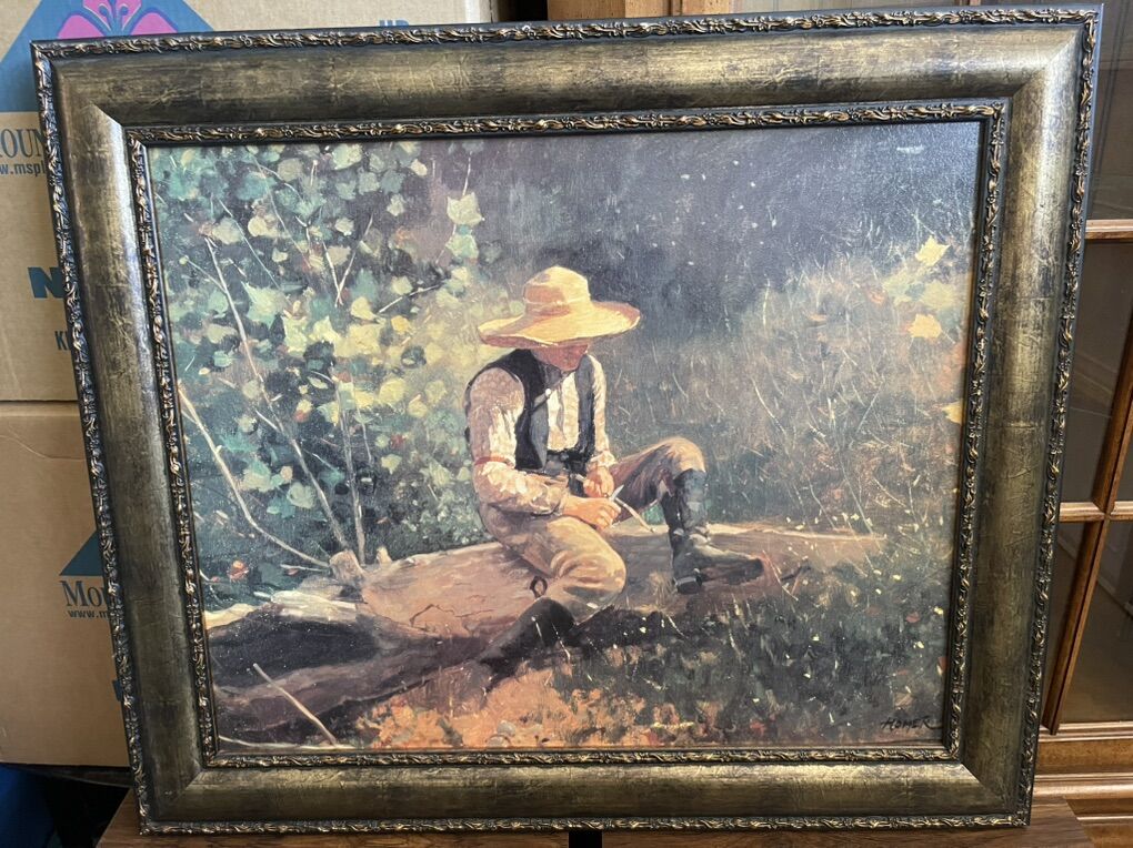 Winslow Homer Widdling Boy On Board Painting 33X27