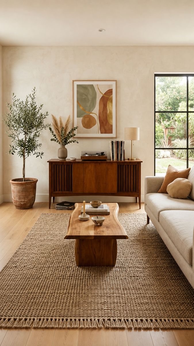 Vintage Mid Century Walnut Stereo Console Record Cabinet w/Brass Hardware, Slatted Speaker Panels & Tapered Legs • Gutted