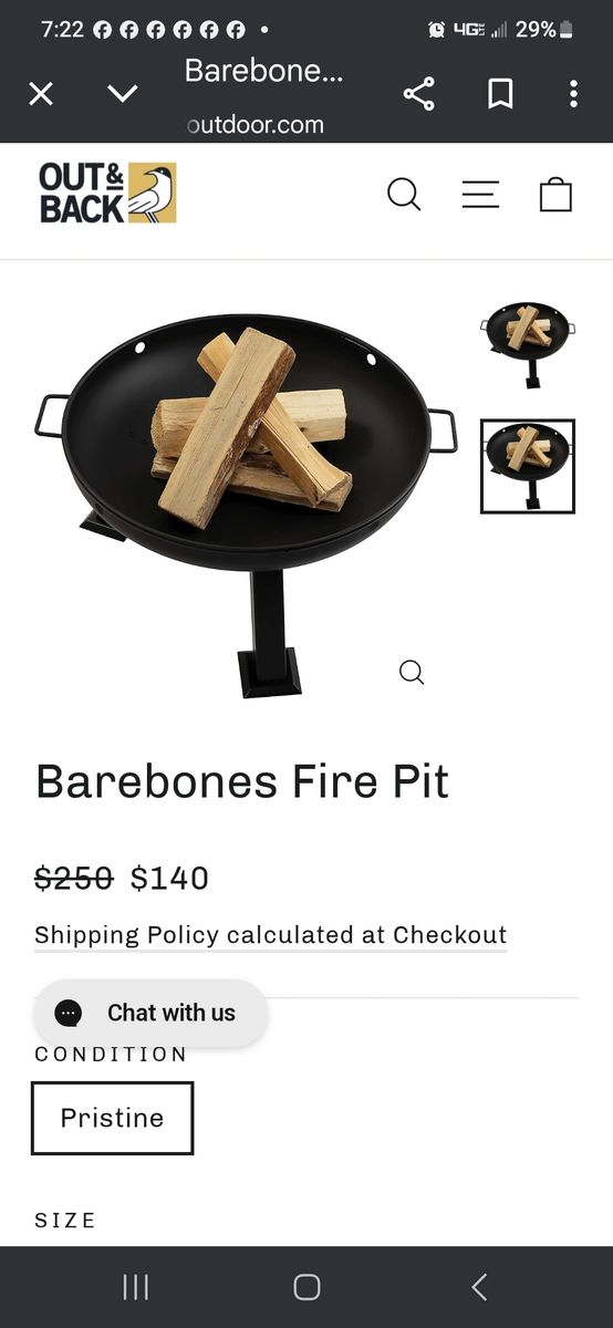 Firepit, new in box Barebones fire pit