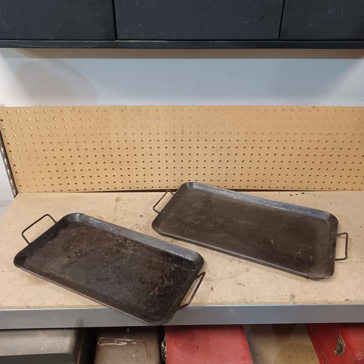 Steel camp griddles. $30 and $25