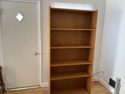 5 Shelf Bookcase w/ Adjustable Shelves Light Teak Finish