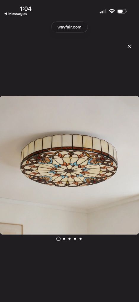 Tiffany Stained Glass Flush Mount Light