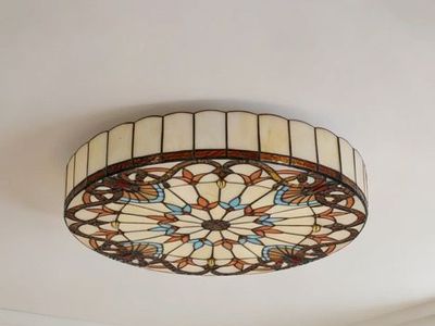 Tiffany Stained Glass Flush Mount Light