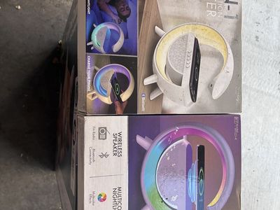 Simply Tech 3-in-1 Multifunction Speaker Nightlight Wireless Charger Lot of 2