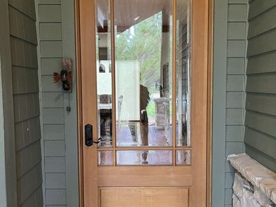 Craftsman style Solid Wood & Glass Entry Door w/ Dark Bronze Hardware - 41"x96" (43.5"x98.5" w/ Frame)