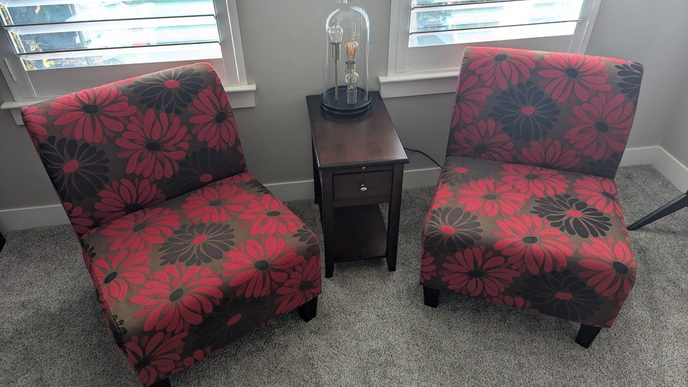 Three-Piece fabric chairs and accent table set