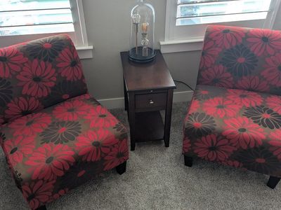 Three-Piece fabric chairs and accent table set