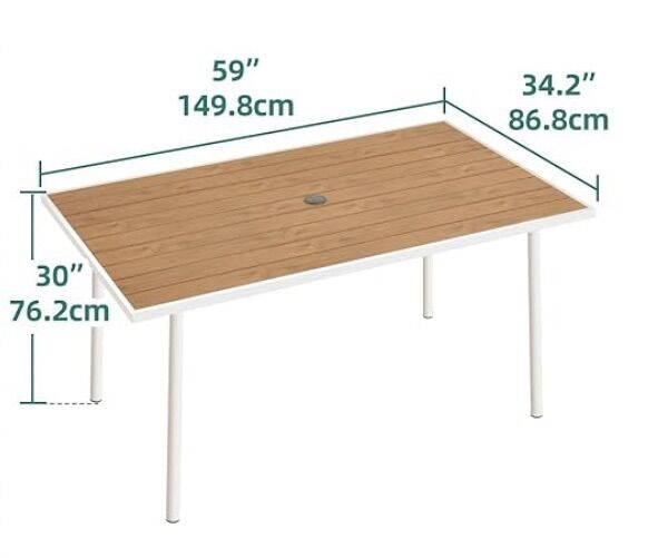 New In Box! Patio Table WIth Umbrella Holder