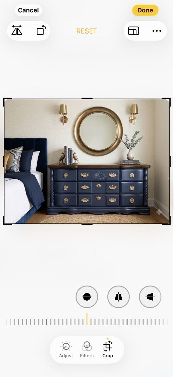 Nine drawer navy dresser 