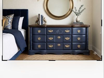 Nine drawer navy dresser