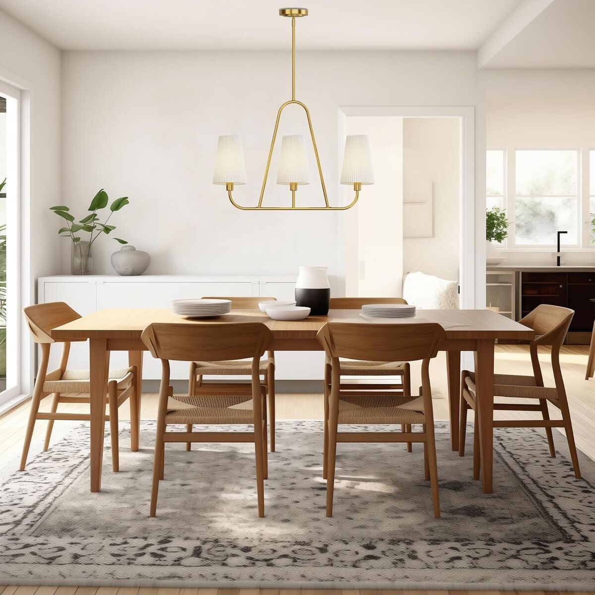 Electro 27" W 3-Light Linear Pendant Light Fixture Polished Gold - NIB (2 for $20)