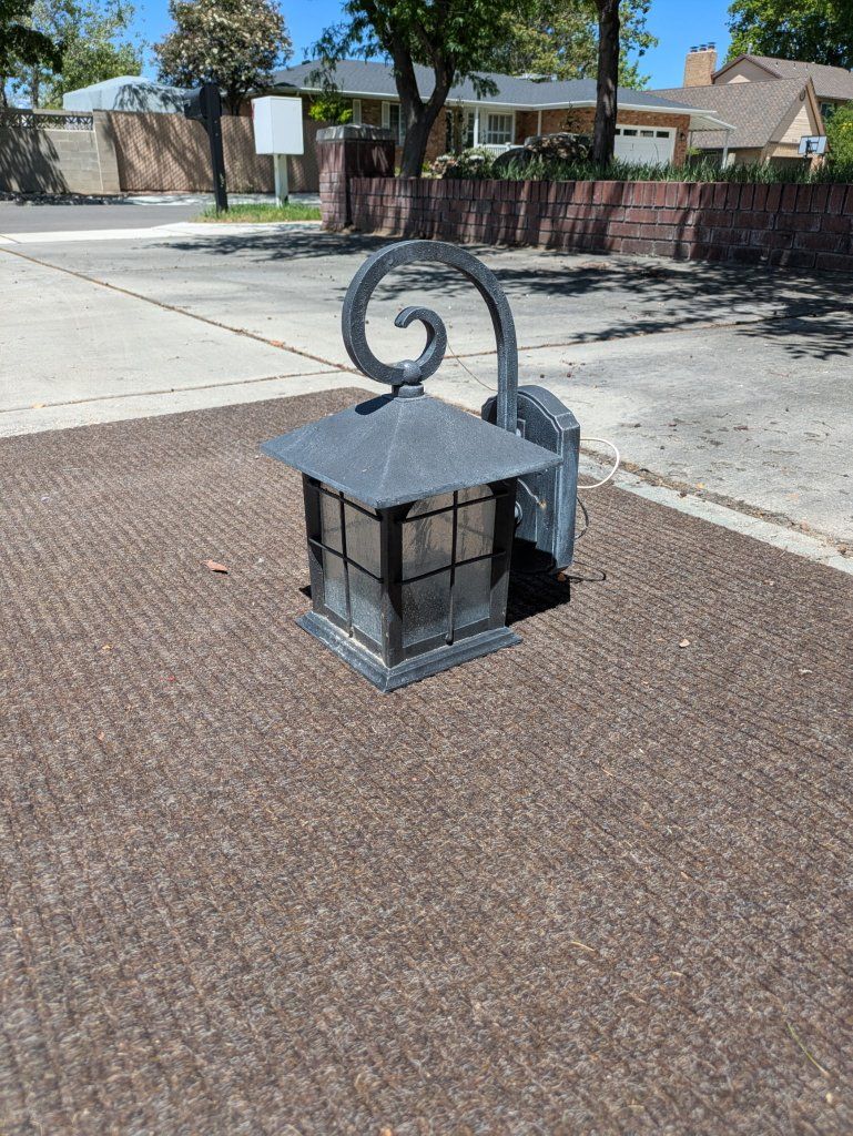 Outdoor Black Metal Light Fixture