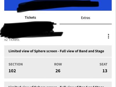 2 Tickets- Kenny Chesney at the Vegas Sphere July 11th $200 total