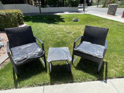 Brand New set 3 Pieces Patio Furniture Set, Outdoor Rattan Bistro Set with Coffee Table,