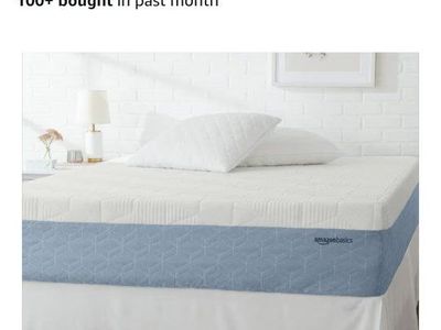 New King Gel Mattress, Amazon Basics Cooling Gel Memory Foam Mattress, Medium-Firm, Body Contouring King Size 80 x 76 x 12 inch