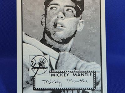Mickey Mantle 3D Printed Lithophane Baseball Card Art Sculpture Collectible