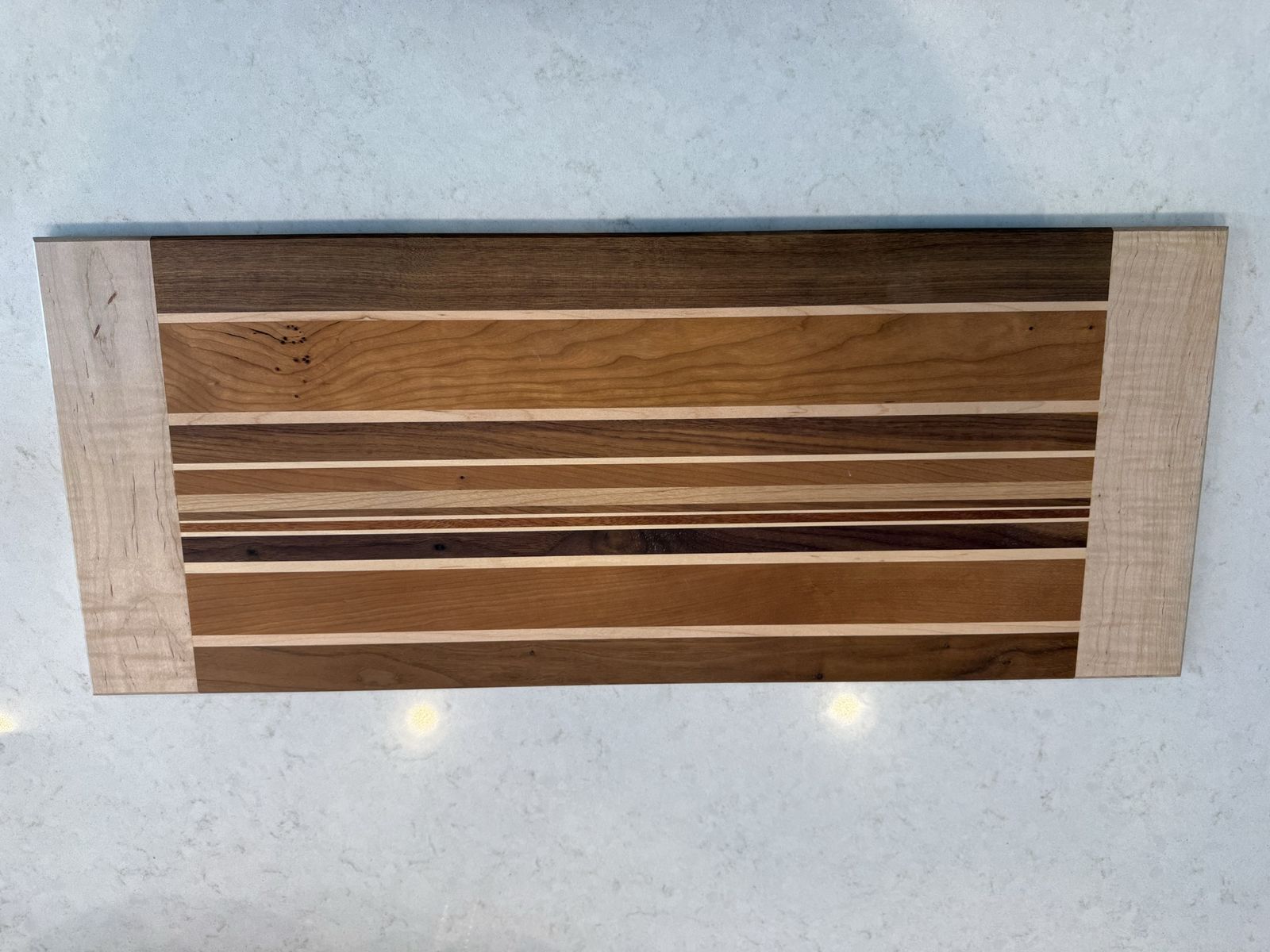 Handcrafted Solid-Wood Cutting/Charcuterie Board - 28.5" x 10.5" Unique Striped Design