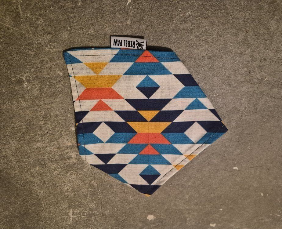 Rebel Paw Geometric Pattern Dog Bandana with Quick Release Buckle