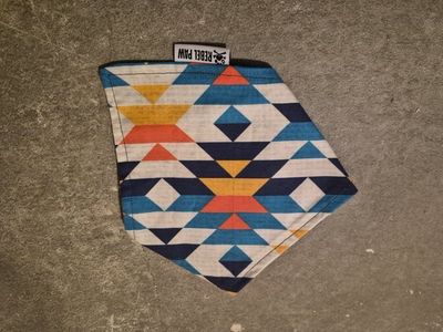 Rebel Paw Geometric Pattern Dog Bandana with Quick Release Buckle