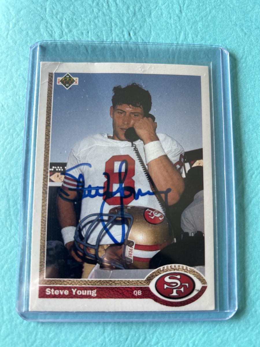 Steve Young Autograph San Francisco 49ers NFL Auto Football Card Hand Signed Super Bowl Champions