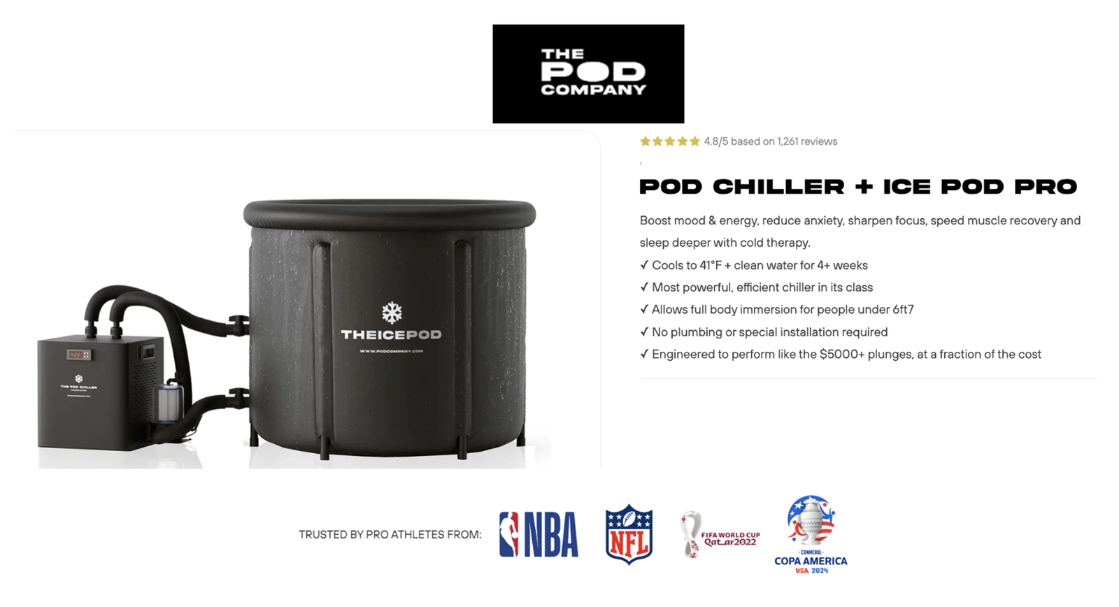 Cold Plunge / Ice Bath + Chiller (cools to 41deg w/ no ice) + Insulation Set + More! NEVER USED. ORIGINAL PACKAGING (save $570)