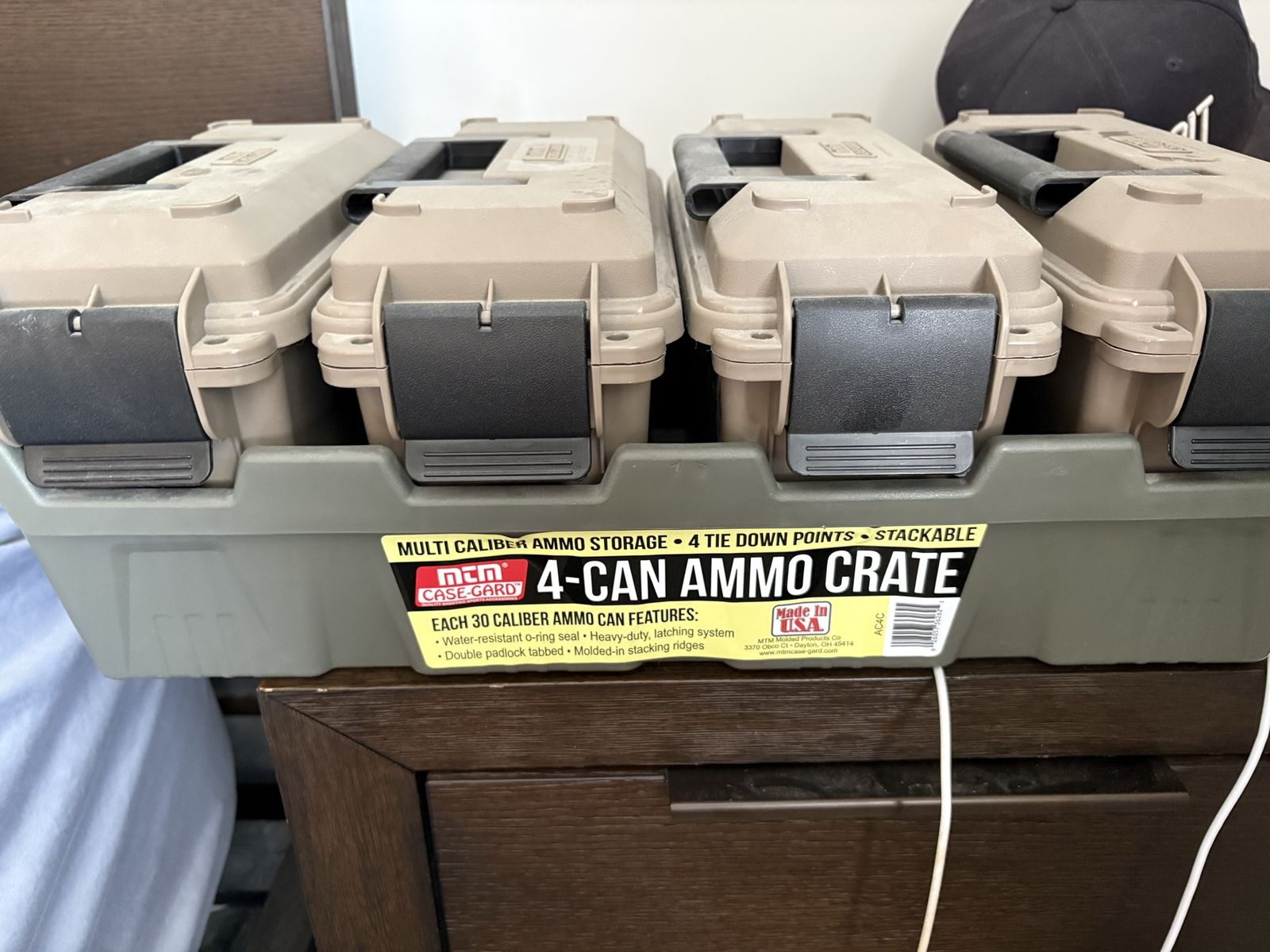 4-Can Ammo Crate - Multi-Caliber Storage, Water-Resistant